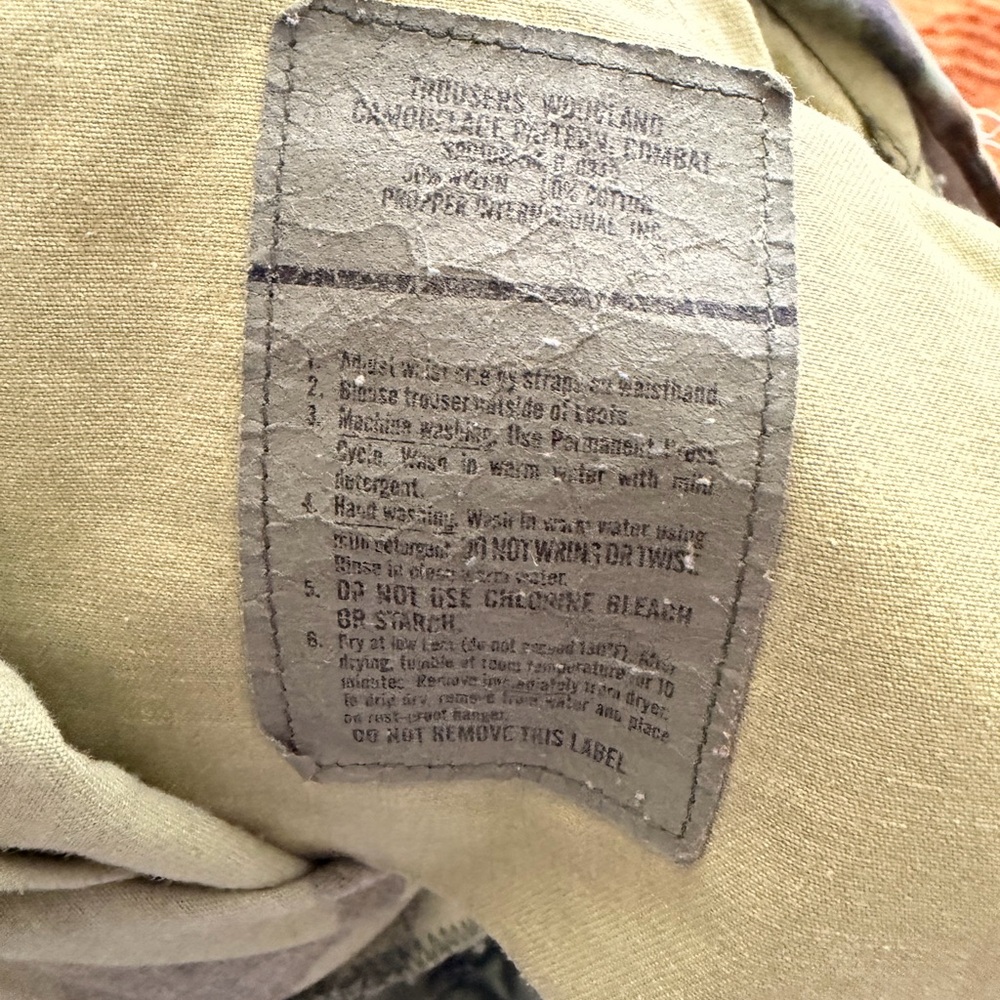 Camouflage Cargo Pants with American Flag Detail - Picture 4 of 5